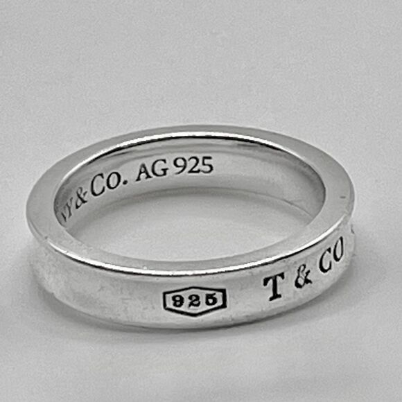Tiffany & Co 1837 Ring - Narrow - 925 Silver - sz 4.75-5 - Picture 11 of 16